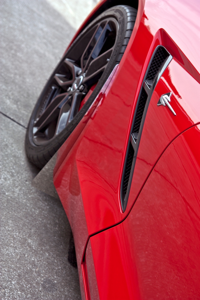 2014-2019 Chevrolet C7 Z06/GS Corvette, Mud Guards, American Car Craft Mud Guards Polished w/ Carbon Fiber Backing 2pc REARS ONL